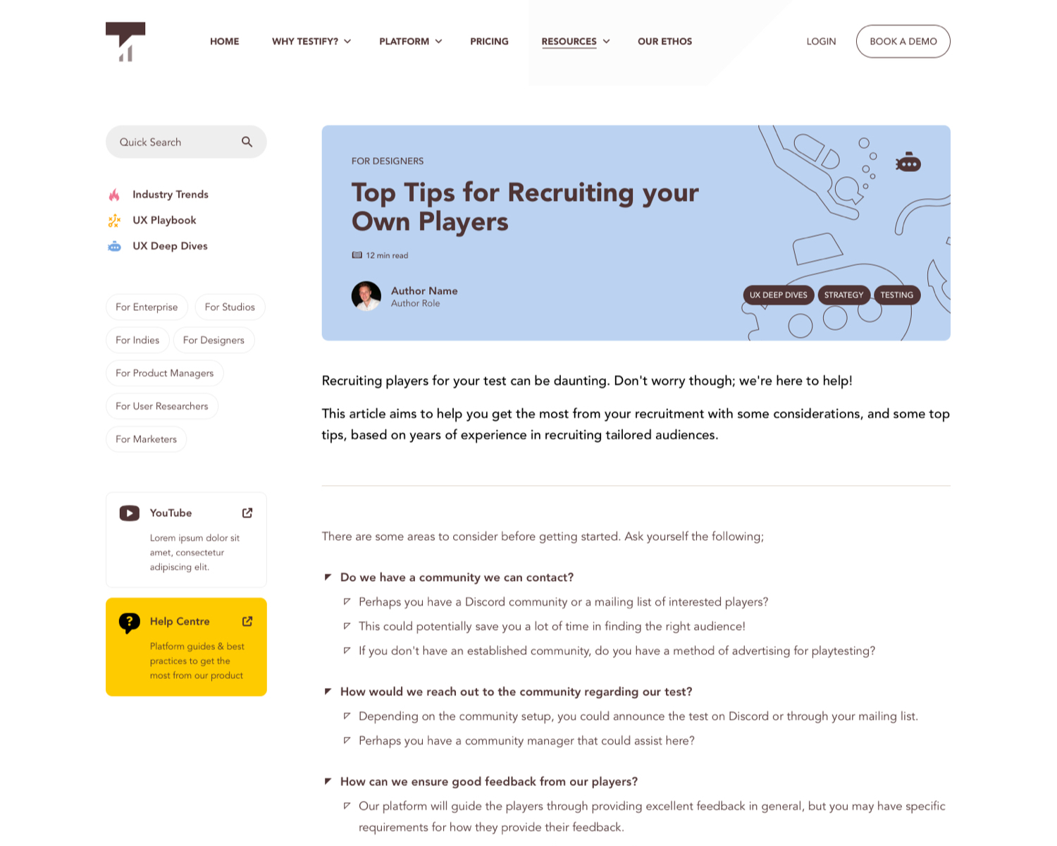 Testify website design 06